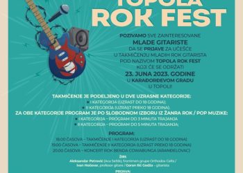 Poziv na prvo takmičenje mladih gitarista TOPOLA ROCK FEST