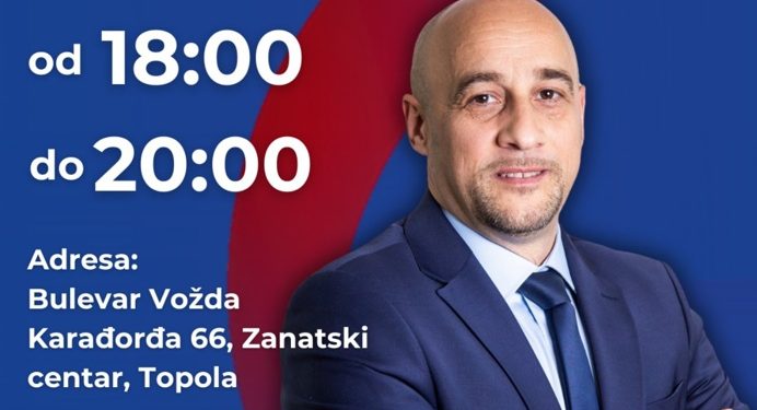 Narodni poslanik Dalibor Jekić u četvrtak u Topoli